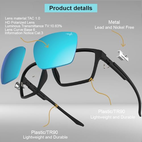 Image of INFI Fishing Polarized Sunglasses for Men Driving Running Golf Sports Glasses Square UV Protection Designer Style Unisex