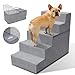 Hund und günstig Kaufen-Zvonema Hundetreppe, Hundetreppe für Bett 60cm Hoch, Hundetreppe für Kleine Hunde 5 Stufen, Haustiertreppe waschbar, Hundetreppe, hochdichter Schaumstoff, für verletzte Hunde, ältere Hunde, Katzen