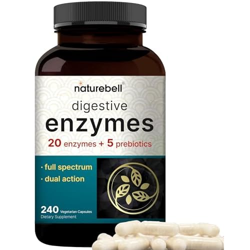 Digestive Enzymes with Probiotics and Prebiotics, 240 Veggie Capsules | Gut Health Support for Women & Men – 20 Enzyme, 10 Probiotic, & 5 Prebiotic