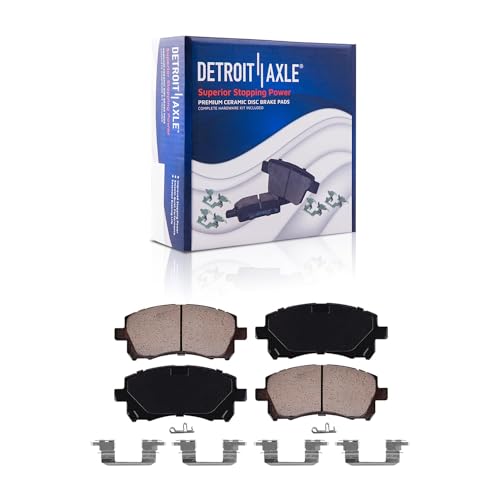 Image of Detroit Axle - Front Brake Kit for 1998-2001 Subaru Impreza 1998-2002 Forester 1997-2002 Legacy Replacement Drilled & Slotted Disc Brakes Rotors Ceramic Brake Pads: 10.91'' inch Rotors