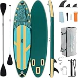 KMFurnila Inflatable Stand Up Paddle Board for All Skill Levels - Portable SUP Paddleboard with Premium Accessories, Durable Construction & Non-Slip Deck for Water Sports Adventures