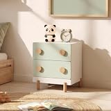 [en.casa] Nachttisch Kinder Vaarentaa 2 Schubladen 47x40x35 cm Mintgrün