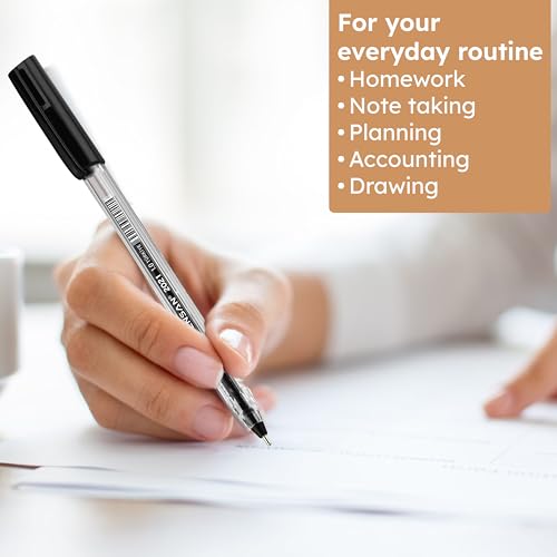 Image of PENSAN Black Ballpoint Pens,1.0 mm Medium Point, Black Pens, Ergonomic Triangle Grip, Smooth Writing, 250-Count Pack of Bulk Pens