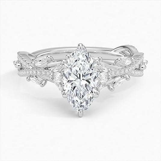 1 Ct-5 Ct Colorless Moissanite Engagement Ring, Secret Garden, Nature-Inspired Wedding Ring, Solid 10K/14K/18K Gold Anniversary Promise Ring for Her