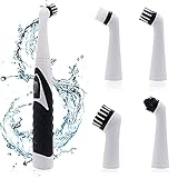 【4 in 1 cabezales de cepillo】: Cepillo limpieza hogar electrico incluidos 4 cepillo limpieza hogar adecuados para diversas áreas. El cepillo redondo es adecuado para lavar tanques de agua y bañeras. El cepillo cónico es adecuado para limpiar los bordes de ventanas y ruedas. Los cepillos planos son ideales para limpiar pisos, azulejos, hornos y estufas. El uso específico puede ahorrar energía.
