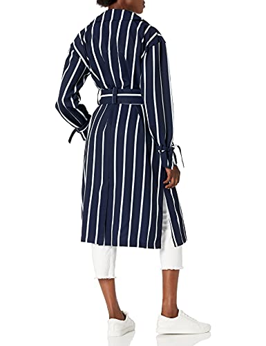 RACHEL Rachel Roy Women's Trench Coat, Navy/White, XL - Thumbnail 2