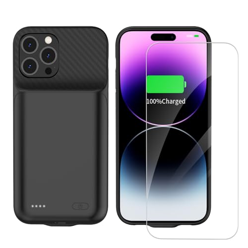 Coque de batterie pour iPhone 14 Pro Max et 13 Pro Max noire 13800 mAh