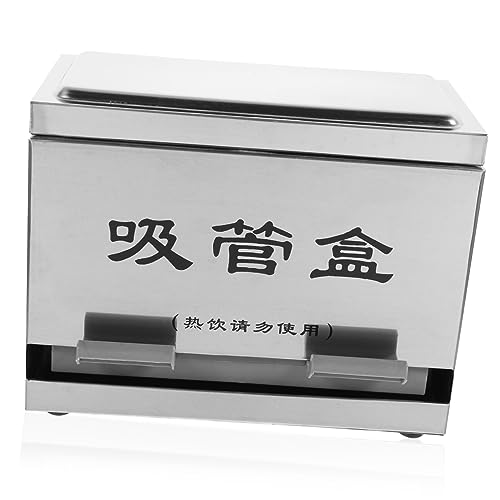 STOBAZA Box Straw Dispenser Box Outlet for Various Straw Dustproof Easy to Clean Non Slip Base Reusable Storage Holder for Restaurants Home Use