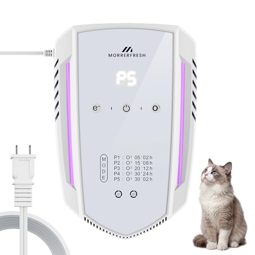 Cat Litter Deodorizer Pet Odor Eliminator for Home Litter Box Deodorizer Plug in for Strong Cat Urine Odor Ozone Odor Eliminator Air Purifier with 5 Mode for Smoke Wardrobe Garage Car