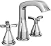 Delta Faucet Stryke Widespread Bathroom Faucet Chrome, Bathroom Faucet 3 Hole with Cross Handles, Diamond Seal Technology, Metal Drain Assembly, Chrome 357766-MPU-DST