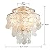 AGV LIGHTING Capiz Shell Ceiling Light Fixture, Semi Flush Mount Ceiling Light for Bedroom, Kitchen Lighting Fixture, Gold Ceiling Light