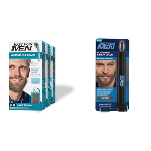 Just For Men Mustache & Beard, Light Brown, M-25, Pack