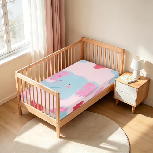Literie imperméable bébé éléphant bleu pour lit de 132x71 cm