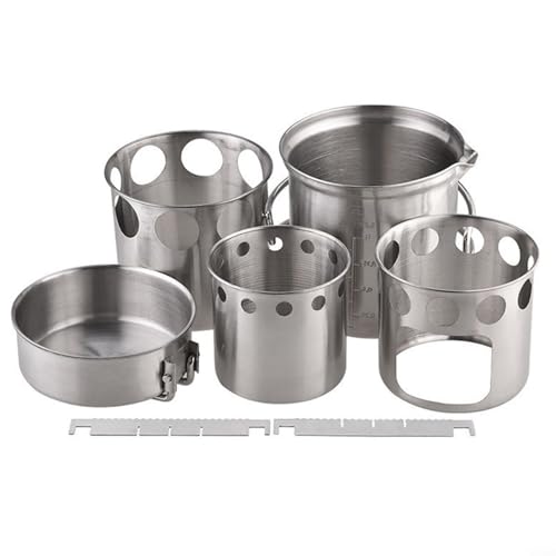 Estufa de leña portátil de acero inoxidable y juego de cocina para camping al aire libre 5