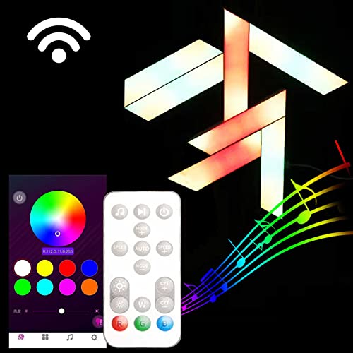Paneles LED trapezoide,Cambio de Color de Sincronización de Música LED RGB Lámpara de Iluminación LED de Control Remoto App Empalme de Luces de Pared trapezoide