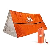 SunHalo Gear Emergency Survival Tent Shelter, 2 Person Emergency Tent with Emergency Whistle Emergency Shelter Tube Tent for Camping, Hiking, Backpacking