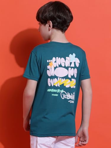 Image of Li'l Tomatoes Boys Cotton T-Shirt | Graphic Printed Half Sleeve Casual Summer Wear | Soft & Breathable | 9-16 Years