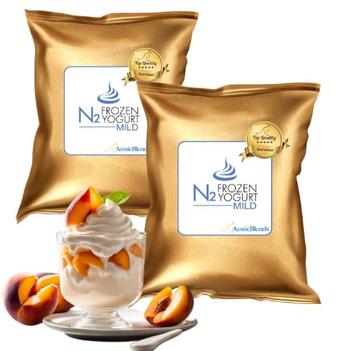 AussieBlends All Natural Acidity-Free Frozen Yogurt Mix For Froyo | Acidity-Free Mild Flavor, Very Mild Yogurt Taste, with prebiotics and probiotics, ideal for adding sweet flavors without acidity taste, like chocolate, peanut, or hazelnut, 2-Pack, Imported