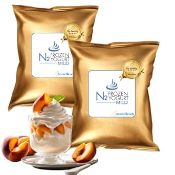 AussieBlends All Natural Acidity-Free Frozen Yogurt Mix For Froyo | Acidity-Free Mild Flavor, Very Mild Yogurt Taste, with prebiotics and probiotics, ideal for adding sweet flavors without acidity taste, like chocolate, peanut, or hazelnut, 2-Pack, Imported