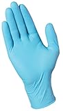 Mr. Clean Nitrile Disposable Gloves, Non-Sterile, One Size Fits Most, Tear & Puncture Resistant, 9.5-Inch Length with Beaded Cuff, 80 Count, Blue