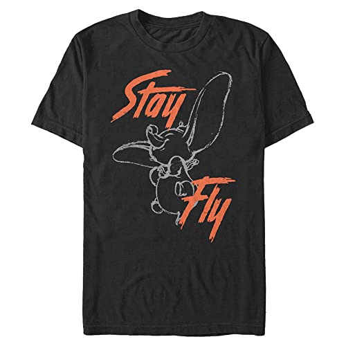 T-shirt Disney Homme Stay Fly en coton noir pour un look streetwear au quotidien