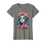 Dia de Los Muertos tête Femme Mexicaine Mexique Sugar Skull T-Shirt