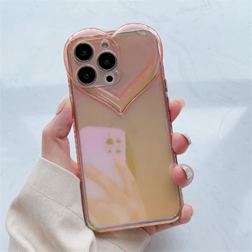 Coque iPhone silicone rigide cœur 3D protection anti-jaunissement