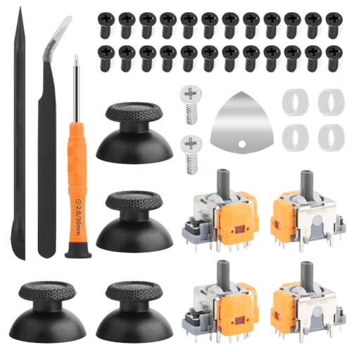 4 Stück Hall Effekt Joystick Ersatz für PS5 Controller – 3D Analog Sensor Stick Ersatzteile mit Werkzeugset & Thumbsticks – Kompatibel mit PlayStation 5 DualSense – Anti Stick Drift Reparaturkit
