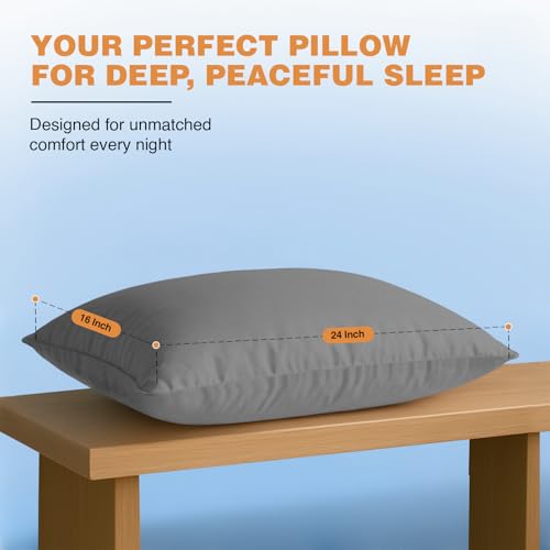 Image of CareFoam Height Adjustable Microfiber Sleeping Pillows - Set of 2 | 16 inch x 24 inch| Soft, Supportive & Washable | Ideal for Back, Side & Stomach Sleepers | White