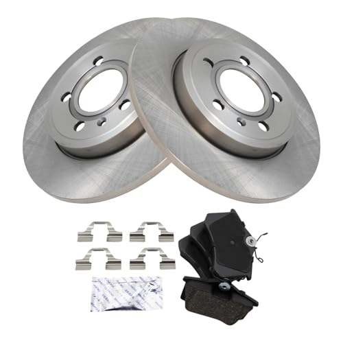 Image of TRQ Rear Brake Pad and Rotor Set Ceramic Compatible with 2006 Audi A4 Quattro