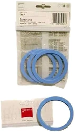 Generico Giannin. Guarnizione Caffettiera Giannin. set 3 pezzi, 3 Tazze, ricambio originale, Made in Italy, Blu C966