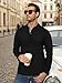 LIFROWI Mens Polo Lightweight Pullover Sweaters Classic Business Long Shirts Basic Solid Color Designed Fashion Shirts(Black,Large)
