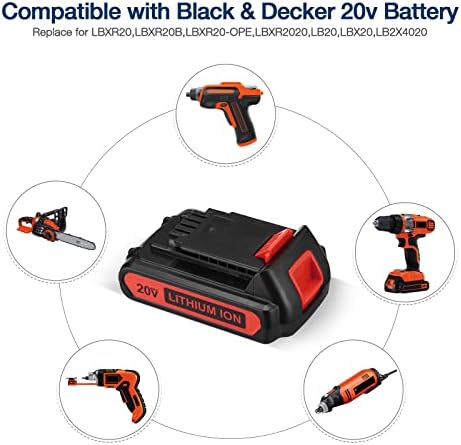 FirstPower 3.6Ah 18V/20V Lithium-Ion Battery Replacement for Black and Decker 18V/20V Battery,LB20 LBX20 LST220 LBXR2020-OPE LBXR20B-2 LB2X4020