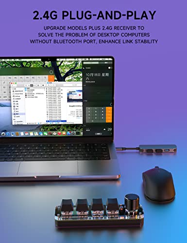 Teclado Mecánico Macro Keypad Conectividad 2.4G Bluetooth USB-C miniatura 4