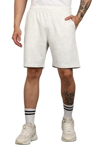 Image of Alan Jones Clothing Men's Easy Stretchable Shorts | Cotton Blend Slub Fabric | Elastic Waist with Adjustable Drawstring | Soft Touch Casual Shorts with Side Pockets