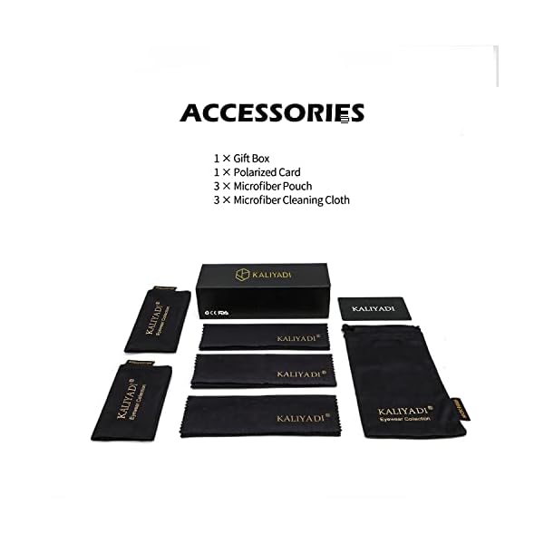 KALIYADI Classic Aviator Sunglasses for Men Women Driving Sun glasses Polarized Lens UV Blocking (3 Pack) 58mm - Image 9