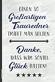 Trauredner Geschenk: Liniertes Notizbuch mit Spruch Trauredner Buch A5 zum Dank an Hochzeit Redner bei Hochzeitszeremonie und Freie Trauung für Rede praktische Kleinigkeit als Dankeschön