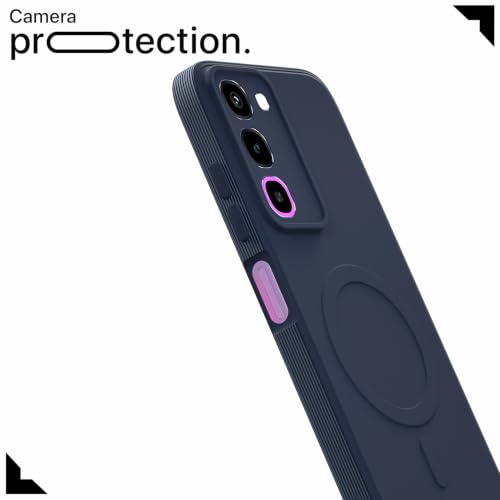 Image of Pikkme Back Cover for Realme P4R 5G Soft Matte Silicone Mag-Safe Design (Mag-Safe Not Support) Camera Protection | Slim Fit Bumper Cover (Blue)