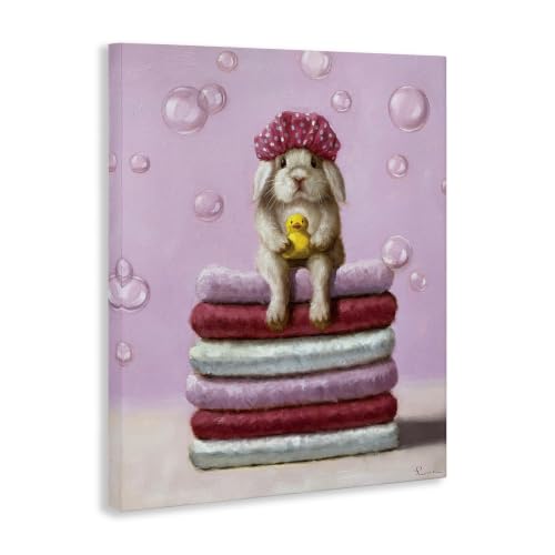 Image of Baby Rabbit Bath Towels Soap, 36 x 48 Inch Canvas Wall Art