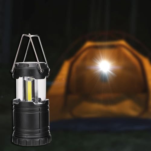 4 lámparas LED para acampar al aire libre, lámpara impermeable, lámpara alimentada por pilas, lámpara de camping de emergencia con gancho plegable, aplicable a huracán, emergencia, familia, cobertizo, - imagen 9