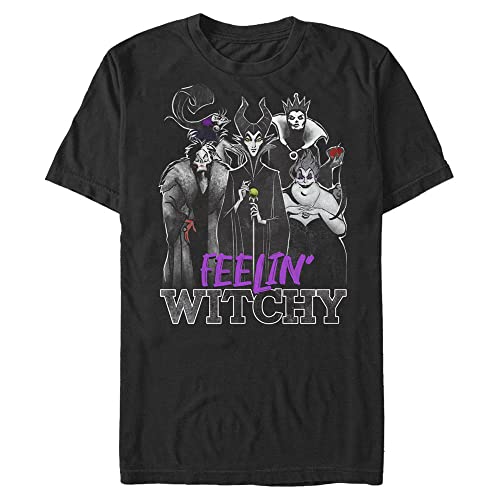 T-Shirt Homme Disney Sorcières Méchantes en coton noir col rond