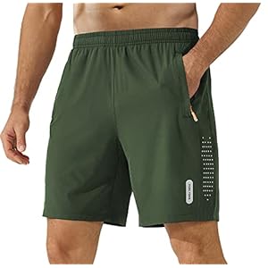 cioiniei Mens Gym Running Quick Dry Breathable Outdoor Sports Shorts Athletic Hiking Mesh Basketball Shorts with Zipper Pockets for Mens