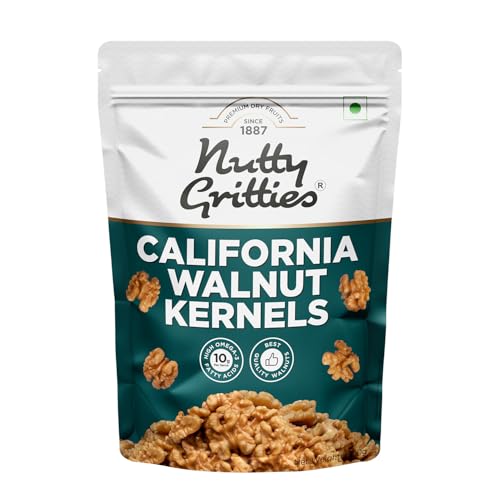 Image of Nutty Gritties California Walnut Kernels Without Shell 200g, for Morning Consumption Dry Fruit, Omega-3 Rich | Resealable Pouch