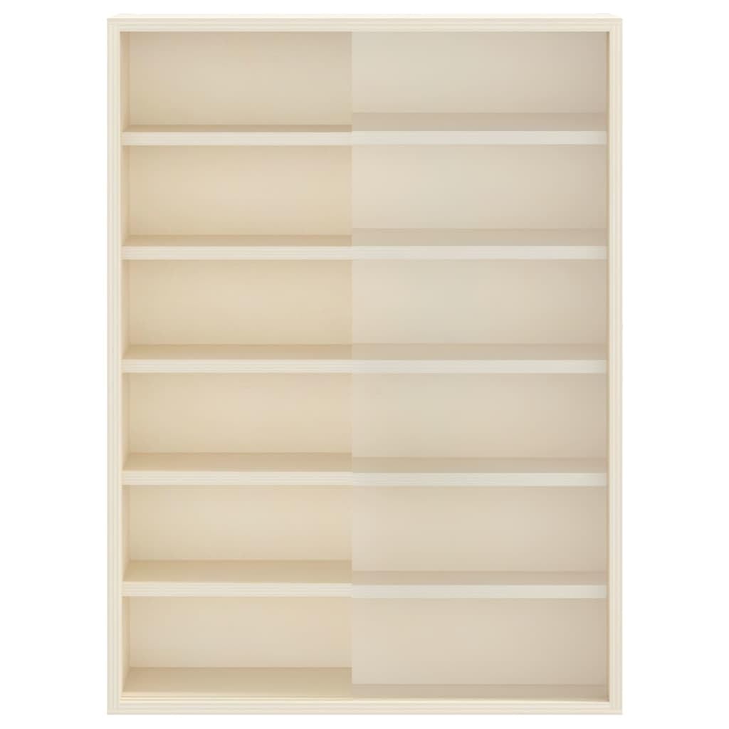 Wandregal Holz Sammelvitrine Braun 40 x 8,5 x 54 cm mit Schiebetür und Regal Modernes Design für Bücher Pflanzen Deko im Wohnzimmer Schlafzimmer Flur