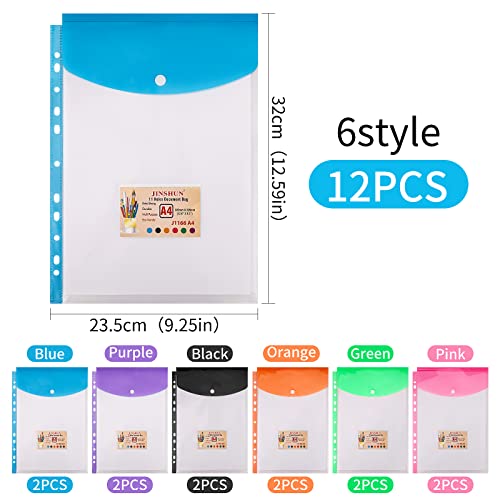 Buste a Perforazione A4,12 PcsTasche Raccoglitore