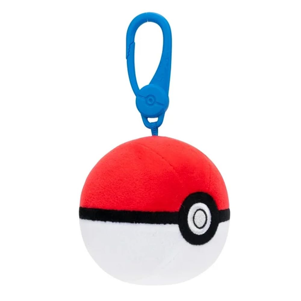 Pokemon Backpack Bag Clip Purse Keyring 4 Inch Pokeball, Pokeball, One size