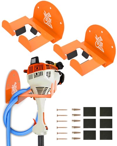 Weedeater Rack & Garden Tool Hanger - 2 Pack - 180LB Heavy-Duty Alloy Steel Wall Mount Set