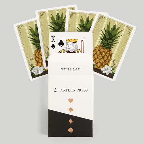 Baraja Colonial Pineapple con Magnolias 52 cartas póker miniatura 6