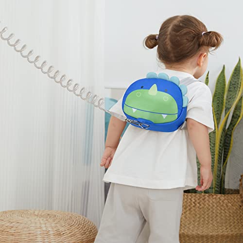 Bebamour Animal Toddler Backpack with Reins Mini Bag with Safety Leash for Children Portable Backpack Rucksack with Safety Harness for Boys and Girls Blue Dino - Image 2
