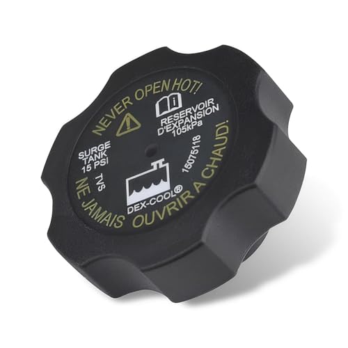 Nowkont Pack-1 Car Cooling Water Tank Cover, Cooling System Sealing Parts Replacement 15075118, Gear Shape Easy to Hold Radiator Cap, Compatible with GM Cadillac Chevrolet Buick Hummer (Black)